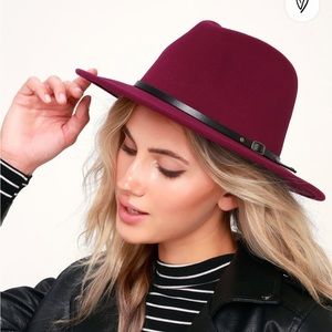 Wilinda Burgundy Felt Hat